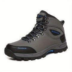 Winterschuhe Herren | Hoher Schnitt Outdoor Stiefel Mit Schnürung in Grau 2