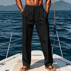 Wayne – Atmungsaktive Baumwolle undlockere Freizeit Sporthose in Schwarz
