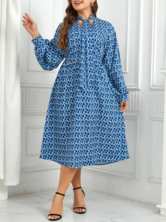 Alea - Plus Size Kleid - Elastische Taille in Blau