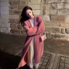 Yassi – Lange Strickjacke aus Kaschmir in Rosa
