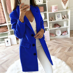 Trine - Warme und bequeme lange Jacke in Blau