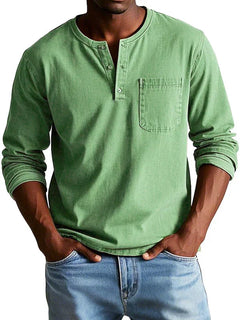 Philipp | Herren Lässiges Henley Shirt in Grün