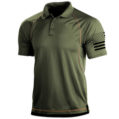 Taktisches Gestreiftes Poloshirt für Herren in Grün