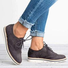 Nadia | Damen Schnüroxfords Plateausohle – Oxford Plateau Schuhe Komfort 2026 in Grau