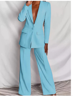 Marva - Damen Blazer‑Hosen‑Set in Türkis