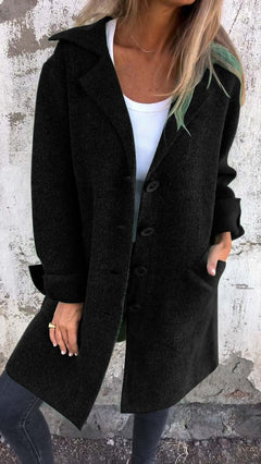 ADELHEID™ | LANGER CARDIGAN in Schwarz