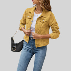 Lea | Damen Lässiger Herbst Mantel in Gelb