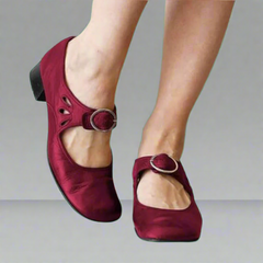 Annelore | Neuer Stil Damenschuhe Einzelne Schuhe – Bequem und Elegant in Dunkelrot