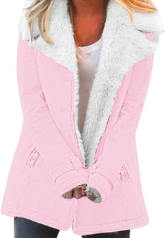 Zayna – Bequemer Mantel Mit Langen Ärmeln in Rosa