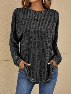 Ylva - Langärmeliger Freizeitpullover in Schwarz