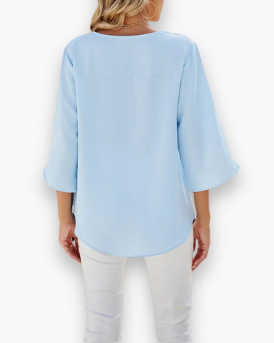 Damen Elegante V-Ausschnitt Bluse | Relaxed