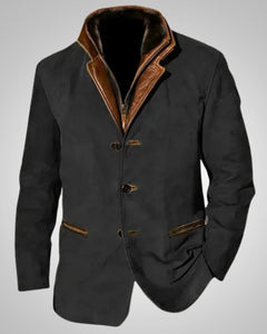 Frank | Herren Klassischer Reißverschluss Lederjacke in Schwarz