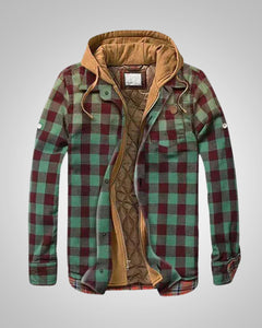Klaus | Herren Casual Karierte Patchworkjacke in Grün