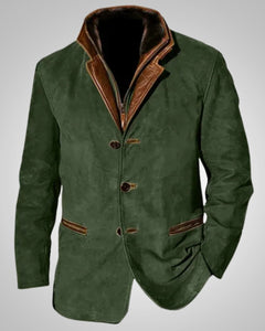 Frank | Herren Klassischer Reißverschluss Lederjacke in Grün