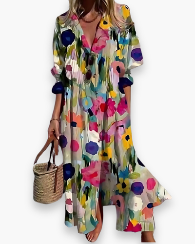 Damen Elegantes Vintage Maxikleid | Maxi Kleid für Festliche Anlässe