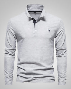 Paul | Herren Legeres Langen Ärmeln Poloshirt in Grau
