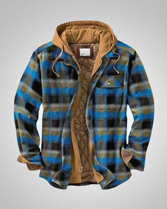 Klaus | Herren Casual Karierte Patchworkjacke in Blau