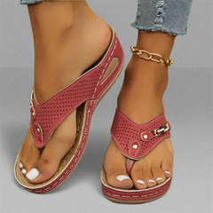 Mira | Retro Sandalen für Damen mit Fußgewölbeunterstützung – Bequem und Stylisch in Rot