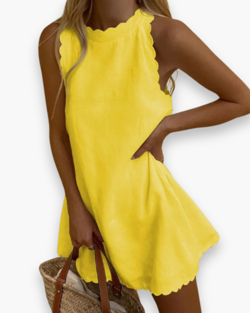 Damen Welliges Elegantes Kleid | Mini