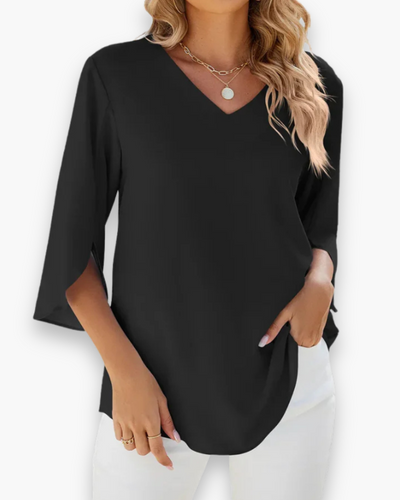 Damen Elegante V-Ausschnitt Bluse | Relaxed