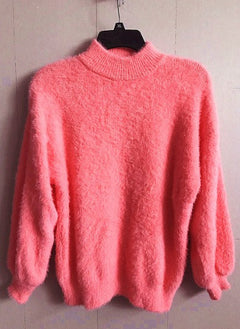 Sif - Vintage-Rollkragenpullover in Hellrosa