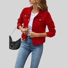 Lea | Damen Lässiger Herbst Mantel in Rot