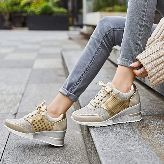 Amelia - Orthopädische Turnschuhe mit hohem Absatz und Keilabsatz