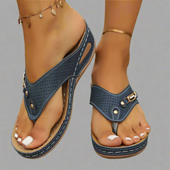 Mira | Retro Sandalen für Damen mit Fußgewölbeunterstützung – Bequem und Stylisch in Blau