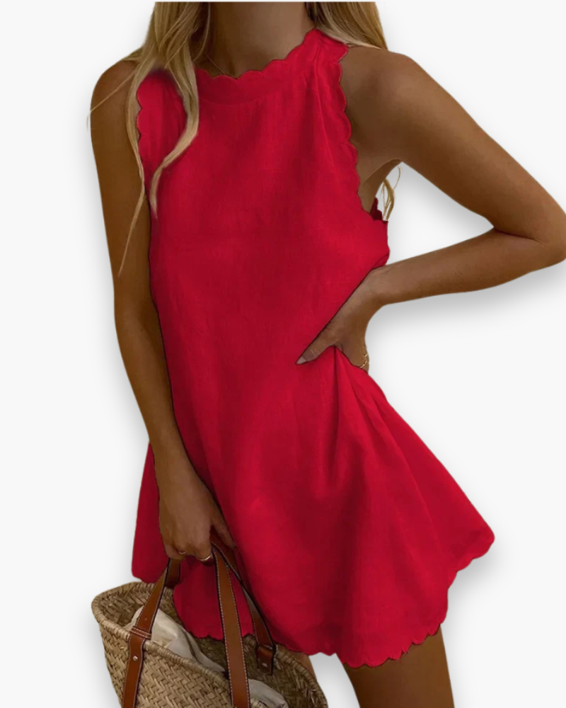 Damen Welliges Elegantes Kleid | Mini