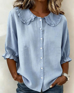 Dorothea - Leichtes Leinenhemd in Blau