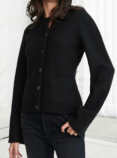 Alice Weiche Strickjacke mit Knöpfen und Muster in Schwarz