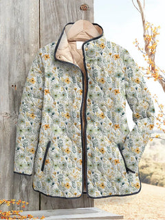 Wunderschöne floral bedruckte Steppjacke für Frauen in Mehrfarbig