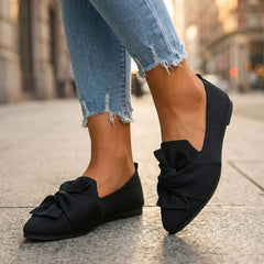 Kavira | Damen Strick-Loafers – Gestrickte Loafer Komfort in Schwarz