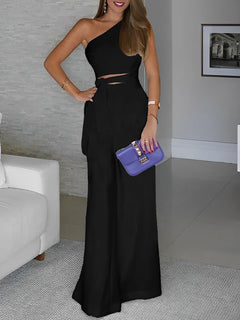 Cecilia - Eleganter Strukturierter Overall in Schwarz
