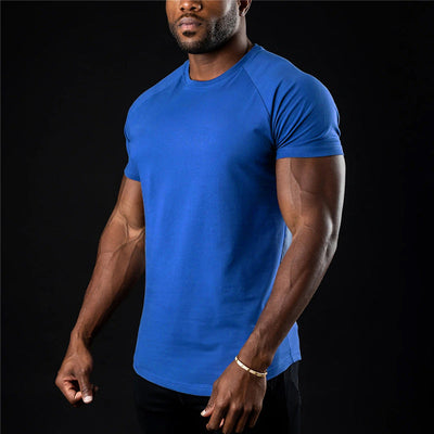Rundhals-Plain-T-Shirt für Herren