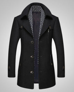 Noah | Herren Klassischer Langer Parka in Schwarz
