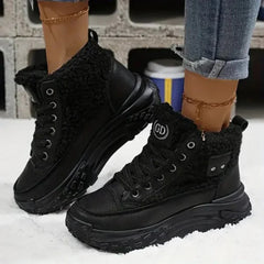 MADISON - WARME PLÜSCHSCHUHE MIT DICKER SOHLE in Schwarz