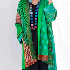 Damen Jahrgang Mehrfarbig Strickjacke | Lässig in Grün