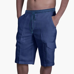 Herren Cargo Shorts mit Kordelzug und Taschen für den Sommer in Marineblau