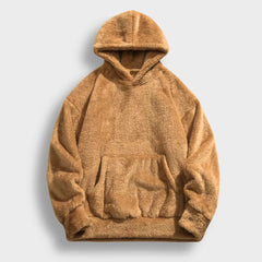 Sophie | Damen Hoodie weich & flauschig modern getragen in Braun