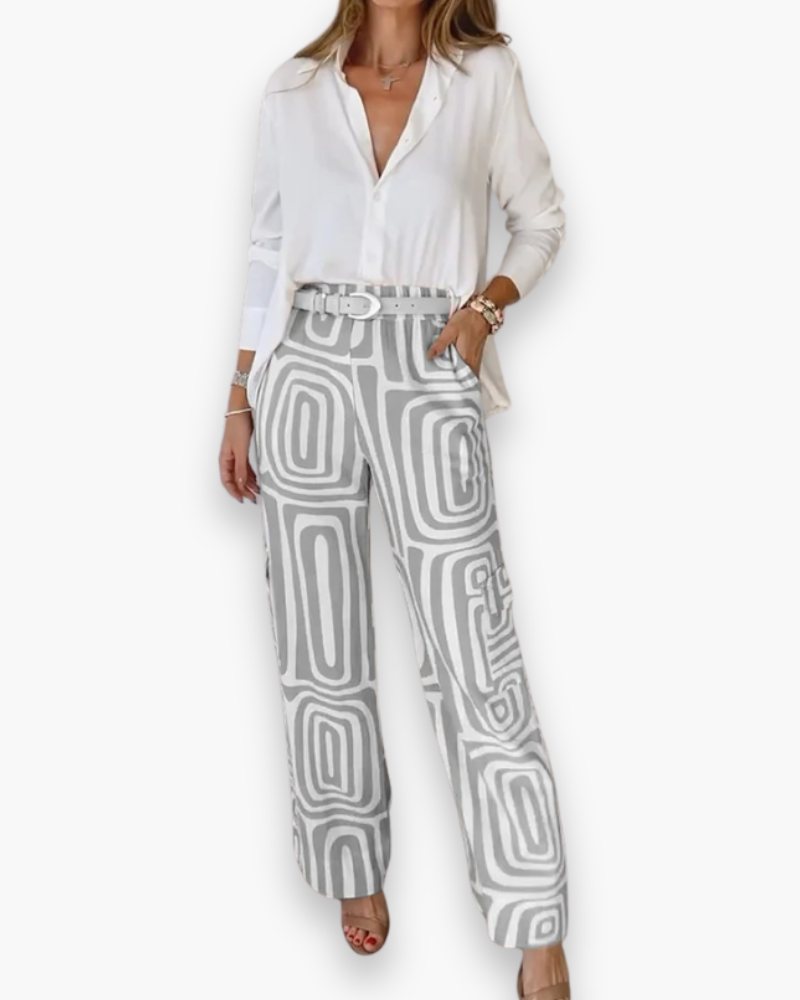Damen Elegantes Twin Set | Modisch Zweiteiliges Ensemble