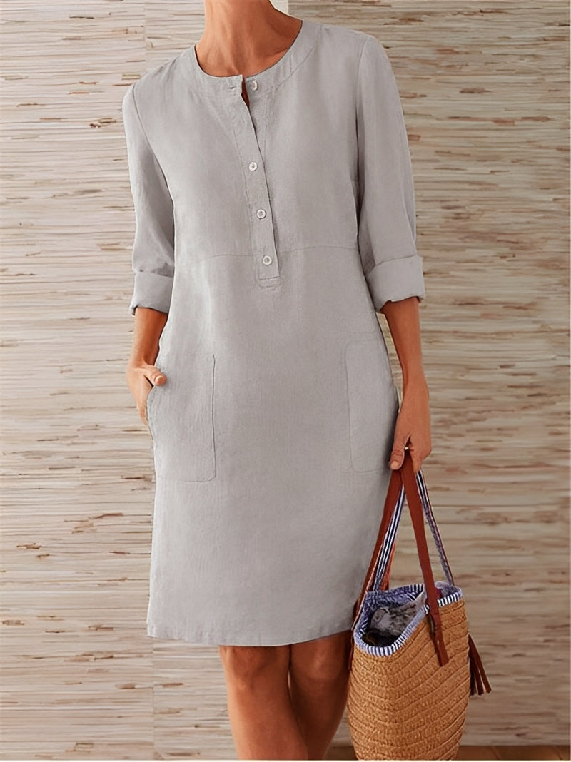 Blaire - Elegantes und lockeres Leinenkleid für Damen
