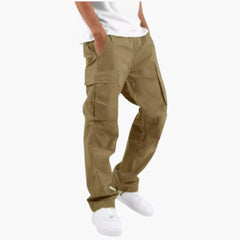 Weite Cargo-Hose für Männer - Bequeme Passform mit Taschen in Khaki