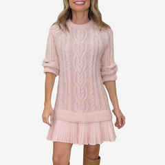Trivora™ - Stilvolles & Warmes Strickkleid in Rosa