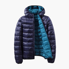 Damen Steppjacke mit Kapuze und Wendefunktion in Blau