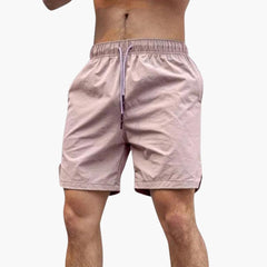 Herren Badeshorts mit Seitentaschen und elastischem Bund in Rosa