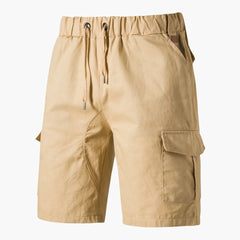 Herren Sommer Cargo Shorts mit Taschen und Kordelzug in Khaki