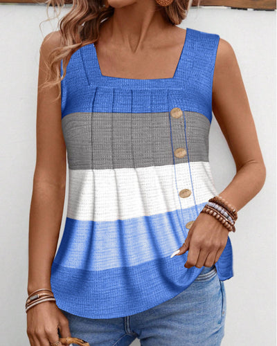 ROMA - Gestreiftes Tanktop mit Knöpfen