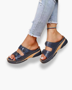 Damen Bequeme Sandalen | Superweich für Sommerschuhe in Dunkelblau