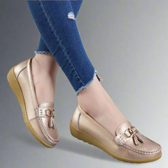Answina | Orthopädische Halbschuhe aus Premium-Leder in Gold